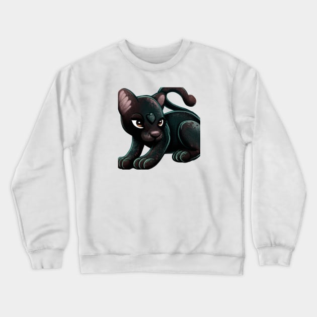 Cute Black Panther Drawing Crewneck Sweatshirt by Play Zoo